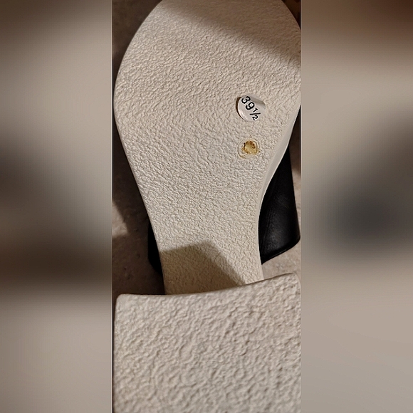 Free People Zoe Platform Leather Slide Sandal Size 9 Black & White - Picture 5 of 9